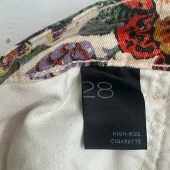 Anthropologie Pilcro Floral High Rise Cigarette Jeans -- Size 28 - Picture 7 of 8